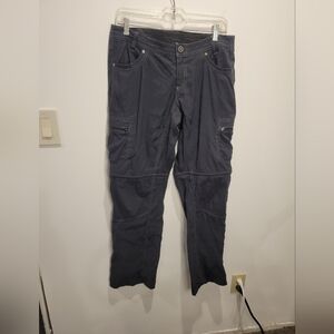 Kuhl women's size 10 kliffside convertible grey hiking pants. Small flaw